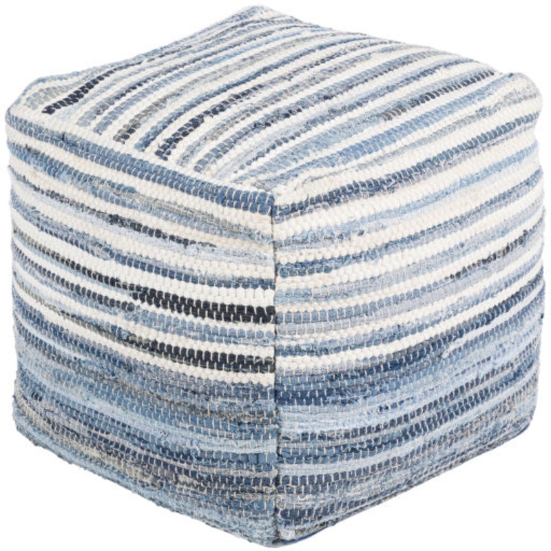 Cozy Denim Accent Pouf