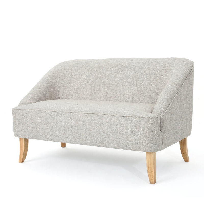 Baban 49.75″ Recessed Arm Loveseat George Oliver Upholstery Color: Beige