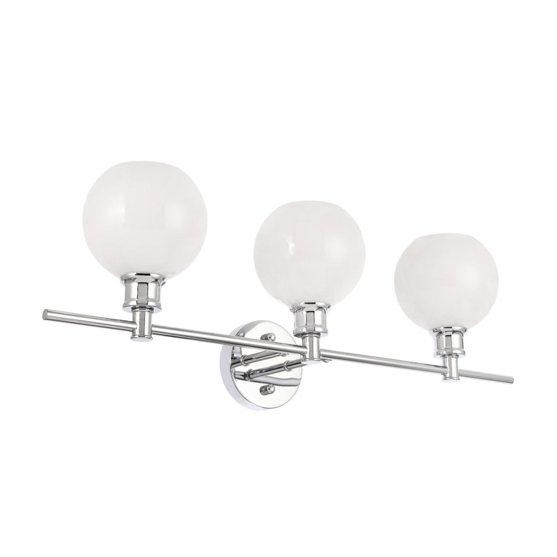 Drinkard 3-Light Dimmable Vanity Light Hashtag Home Shade Color: White Finish: Chrome
