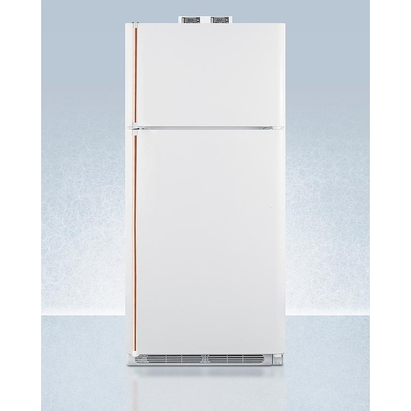 Summit BKRF18WCP 30″ Wide Break Room Refrigerator-freezer With Antimicrobial Pure Copper Handle
