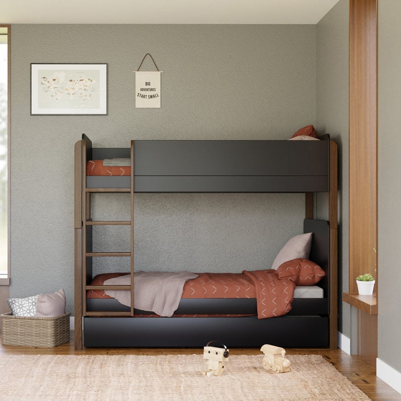 TipToe Twin Bunk Bed babyletto Color: Black/Natural Walnut