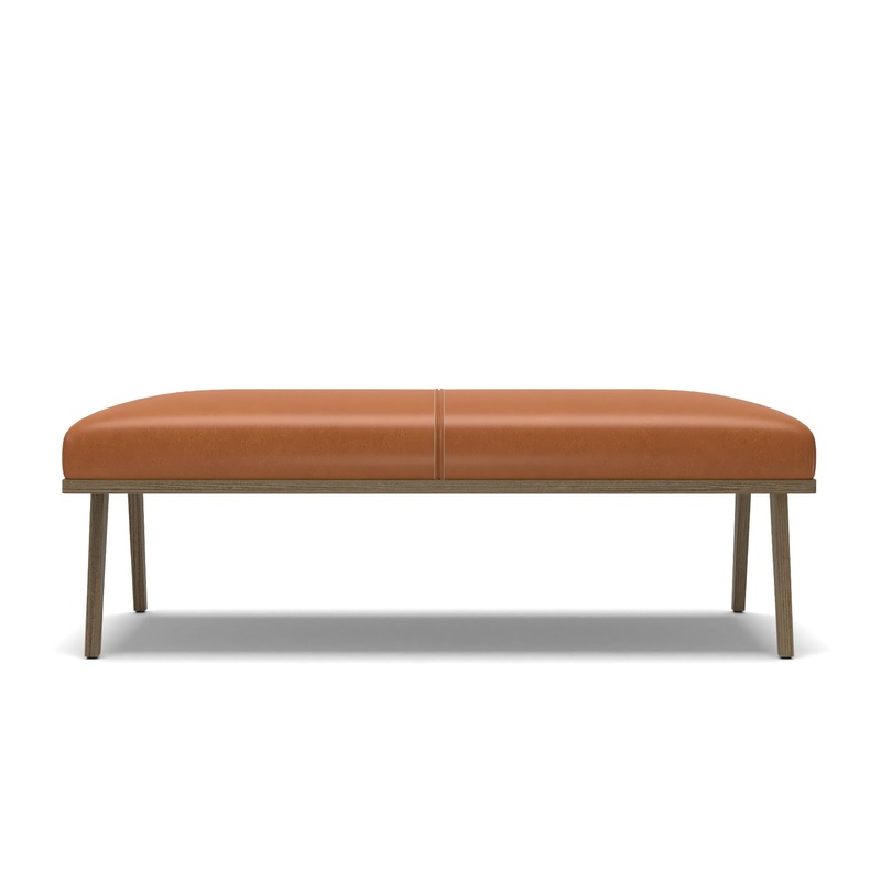 Cavett Ash Wood Leather Bench