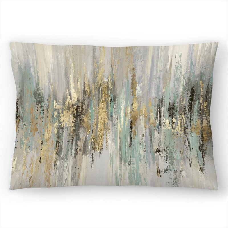 Dripping Gold I Lumbar Pillow With Insert-20″x14″