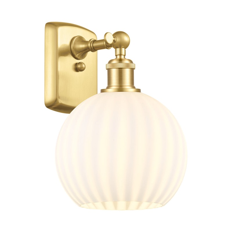 Ballston White Venetian 1 Light Sconce Longshore Tides Size: 11″ H x 8″ W x 8.13″ D Fixture Finish: Satin Gold