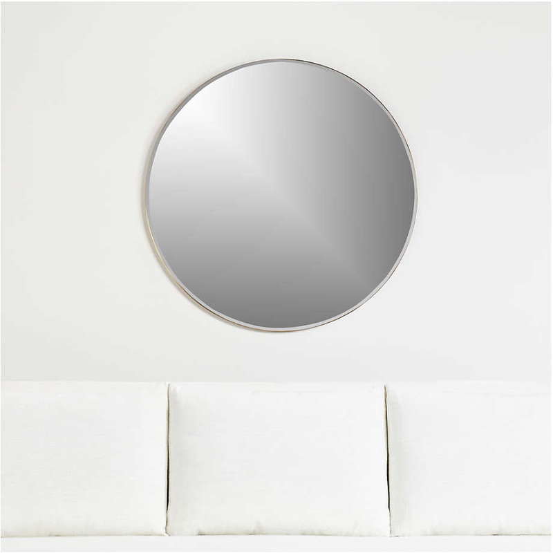 Edge Brass Round Mirror