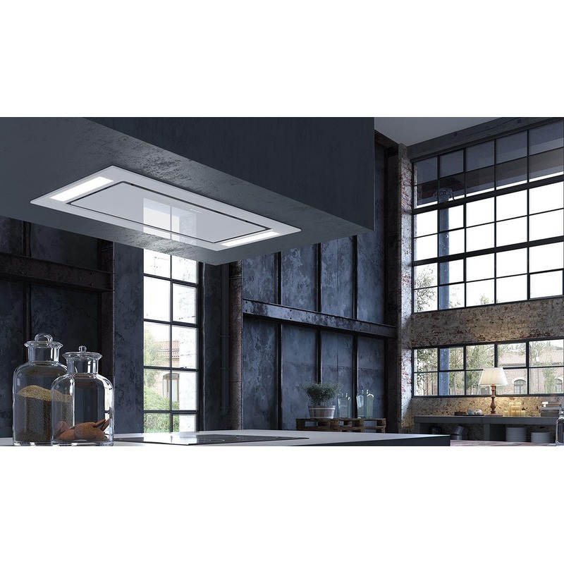 Faber 48″ X 27″ ceiling mount white glass island hood