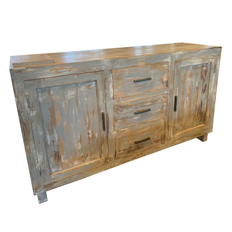Aadhan 60″ Wide 3 Drawer Solid Wood Sideboard Rosalind Wheeler