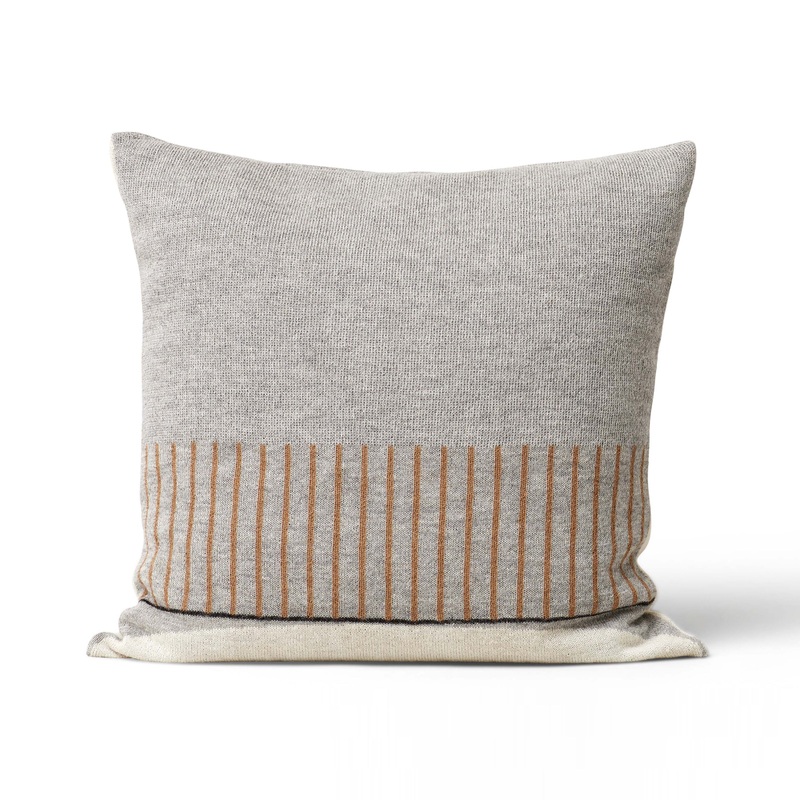 Aymara Grey and Brown Stripe Throw Pillow