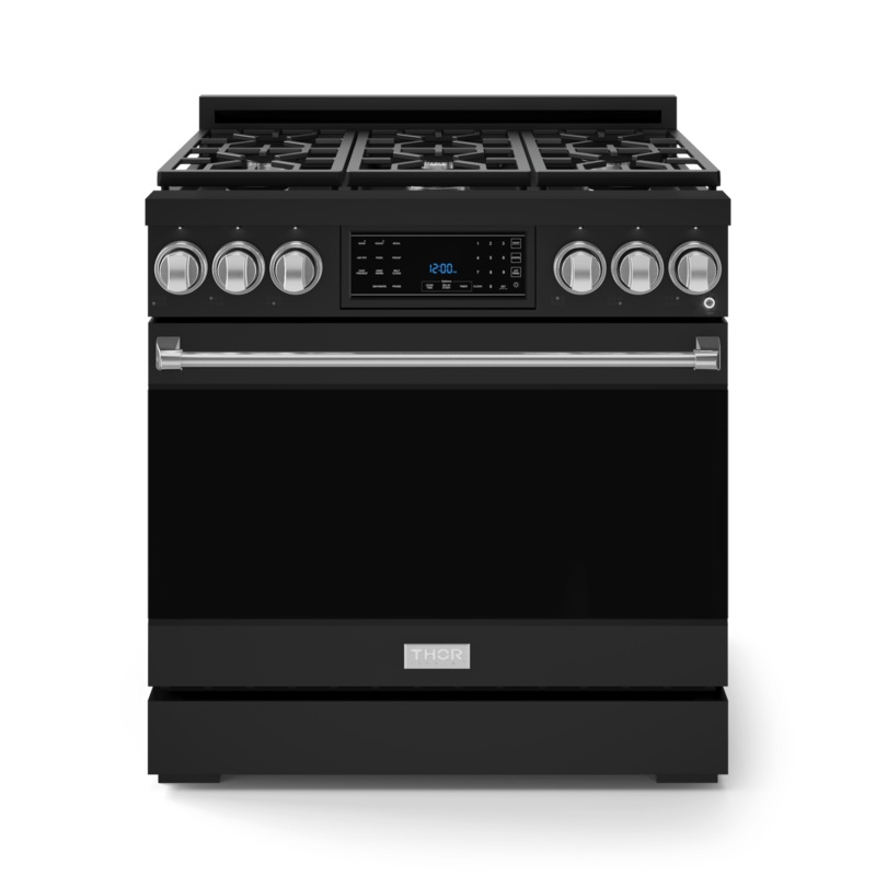 Thor Kitchen RSG36BSS 36 Inch Professional Gas Range With Tilt Panel Touch Control In Stainless Black/Stainless Steel Gordon Ramsay Series – Rsg36B-Ss