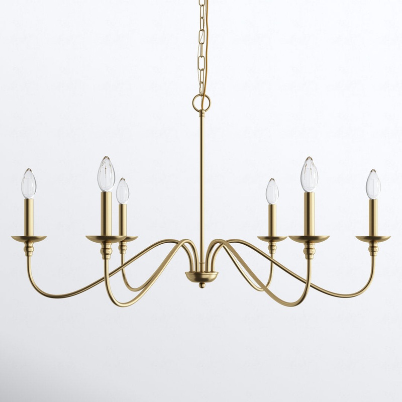 Ableton 6 – Light Candle Style Classic / Traditional Chandelier Birch Lane Size: 19″ H x 36″ W x 36″ D Finish: Satin Gold