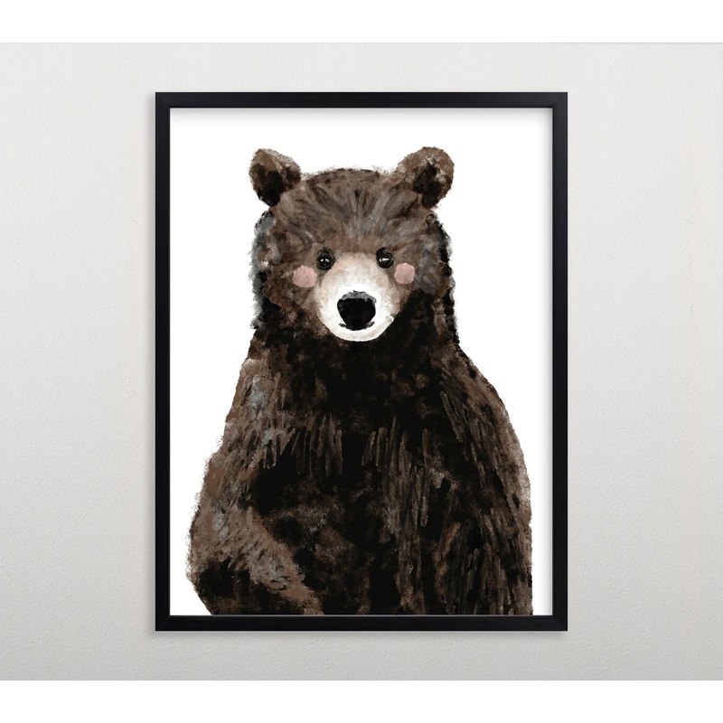 Baby Animal Bear Wall Art by Cass Loh