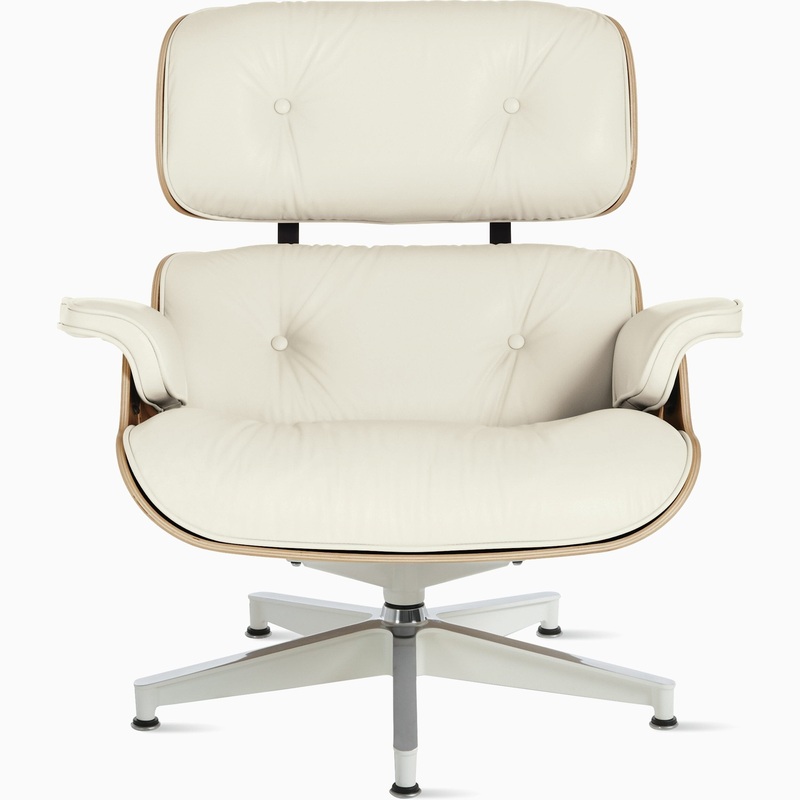 Eames Lounge Chair in White Ash