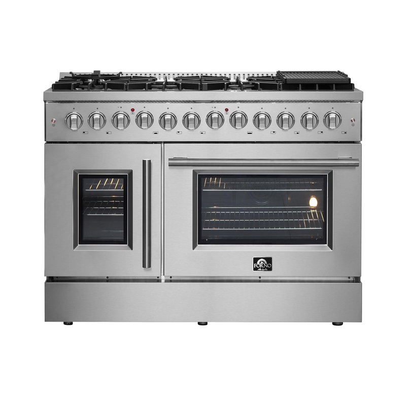Forno FFSGS635648 Forno Galiano 48″ Freestanding French Door Dual Fuel Range