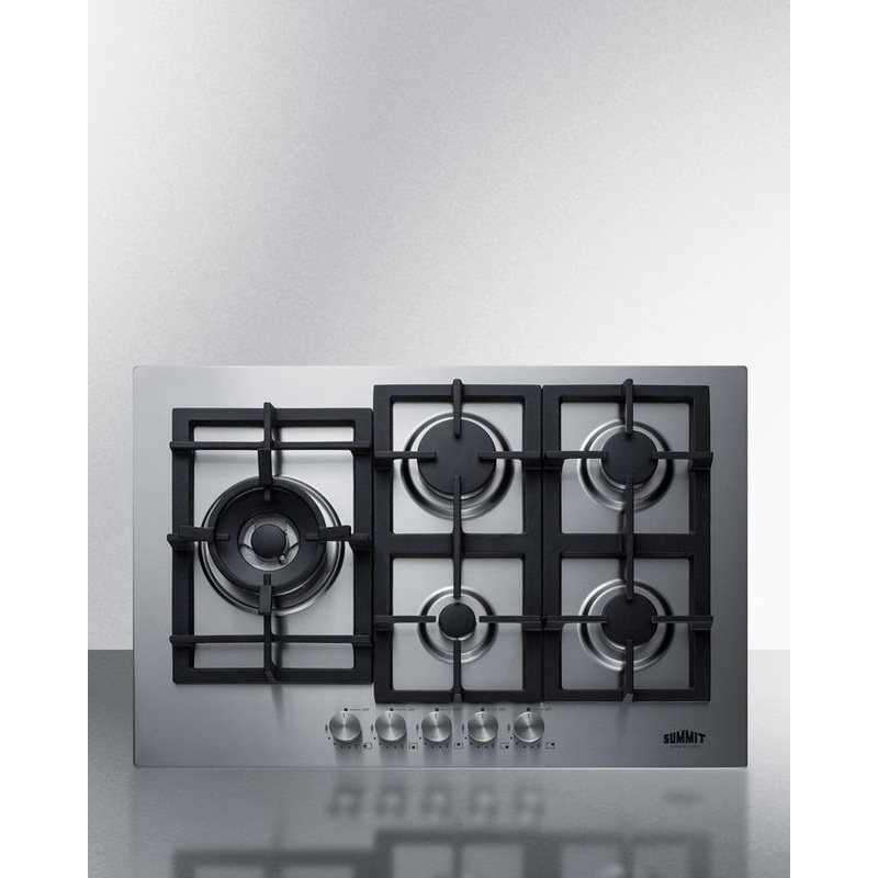 Summit GCJ5SSLP 30″ Wide 5-burner Propane Gas Cooktop In Stainless Steel