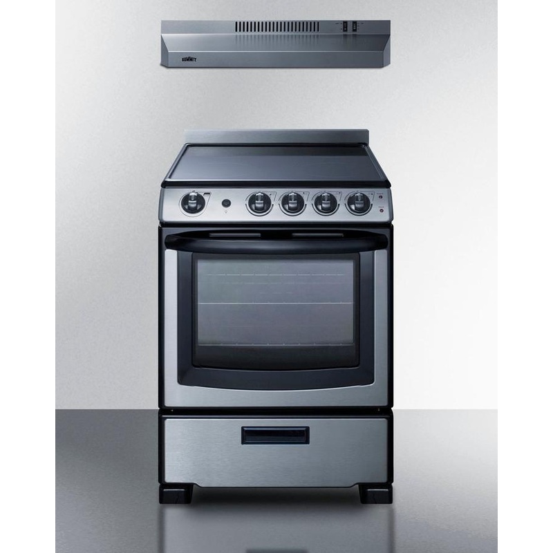Summit REXH24RSS 24″ Wide Electric Range & Convertible Hood