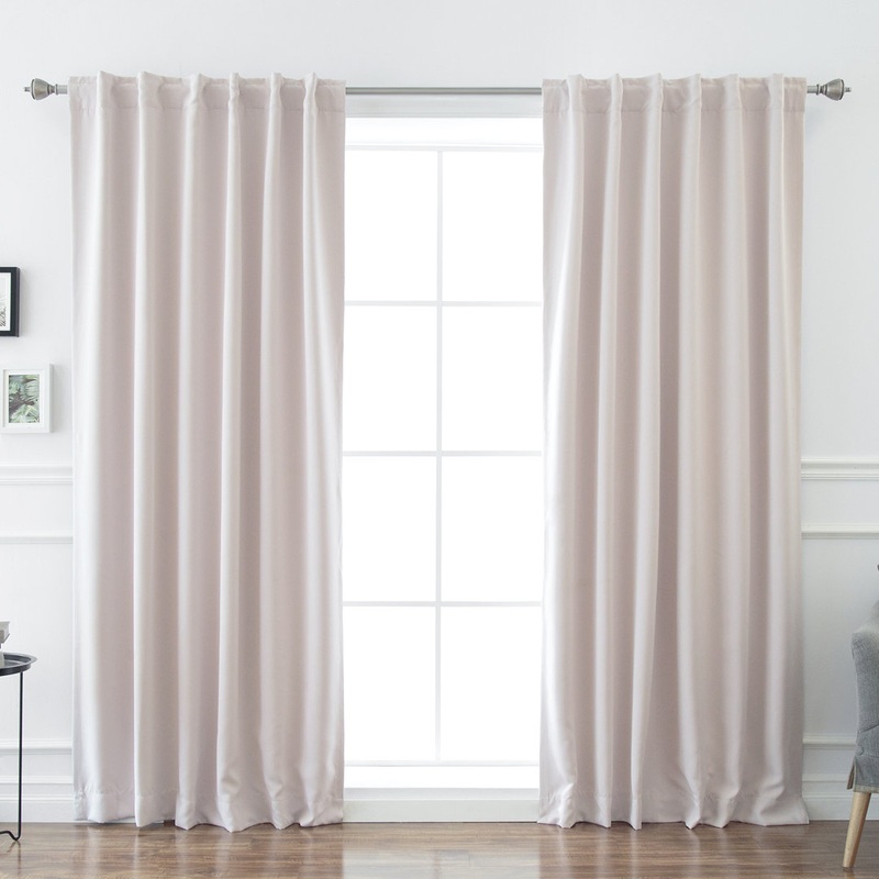 Bantam Solid Blackout Thermal Rod Pocket Curtain Panels (Set of 2) Ebern Designs Curtain Color: Baby Pink Size per Panel: 52″ W x 96″ L
