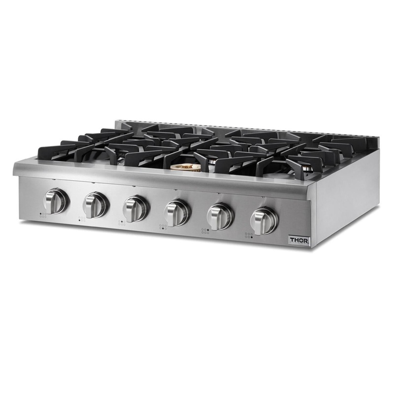 Thor Kitchen HRT3618ULP 36 Inch Professional Gas Rangetop In Stainless Steel – Liquid Propane