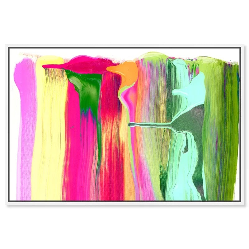 Abstract Come Out To Play Floater Graphic Art on Canvas With Frame-36″x54″