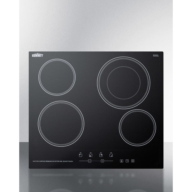 Summit CR4B23T5B 24″ Wide 230v 4-burner Radiant Cooktop
