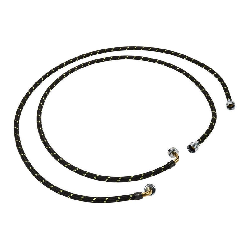 Whirlpool 8212638RC 6′ braided washer fill hoses rated 1500+ PSI with two female connections, and built-in O-Rings – 2 pack