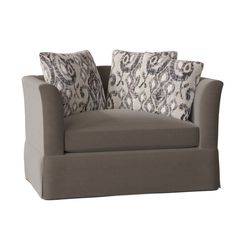 Charlene 50″ Wide Armchair Highland Dunes Throw Pillow Fabric: Gilda Charcoal, Body Fabric: Antonio Navy
