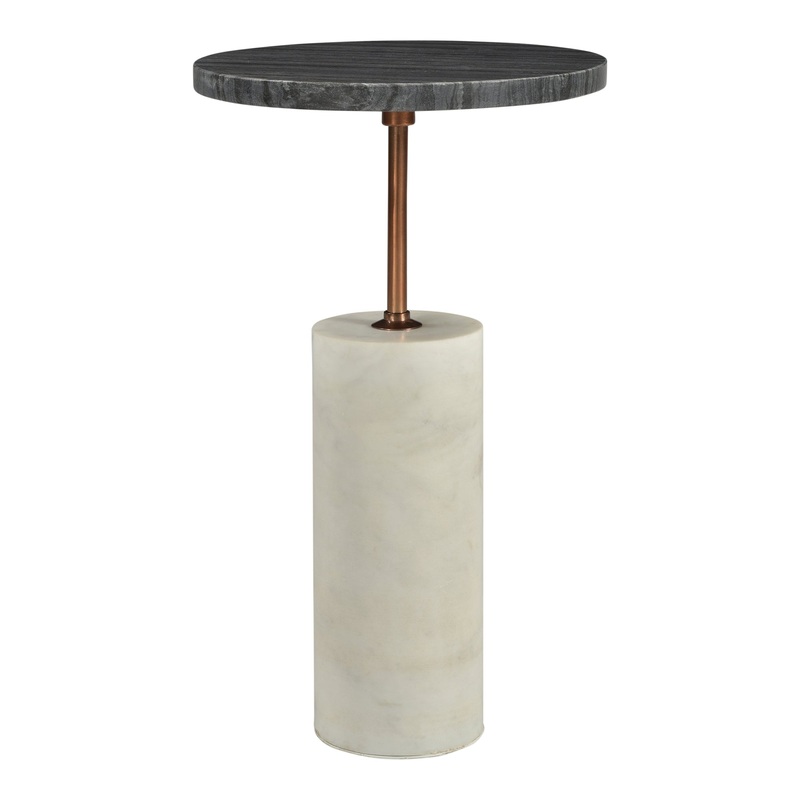 Moody Minimalist Marble & Brass Side Table
