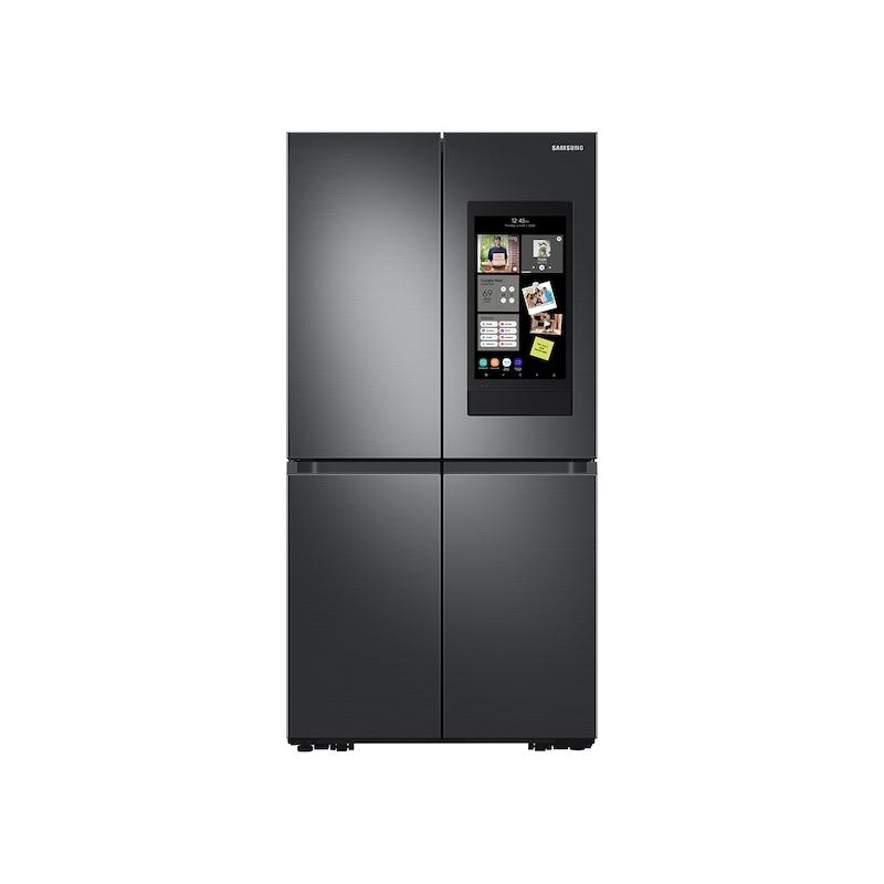 Samsung 23 cu. ft. Smart Counter Depth 4-Door Flex refrigerator with Family Hub and Beverage Center in Black Stainless Steel