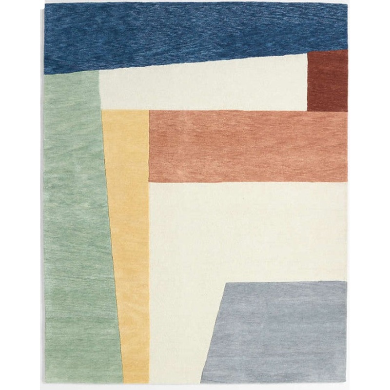 Bold Colorblock Wool Kids Area Rug 8’x10′