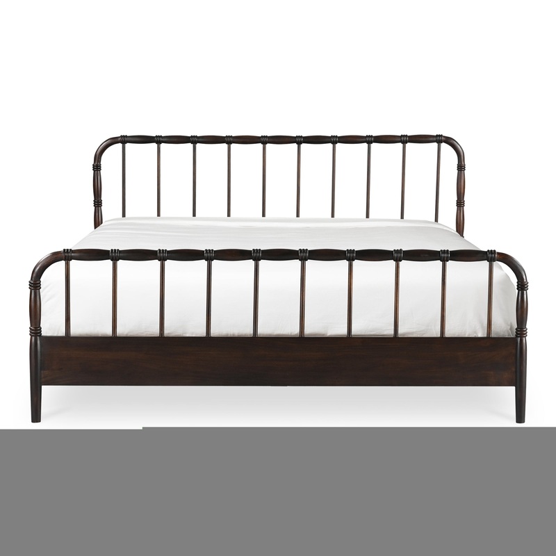 Timeless Turned-Leg Solid Wood Bed
