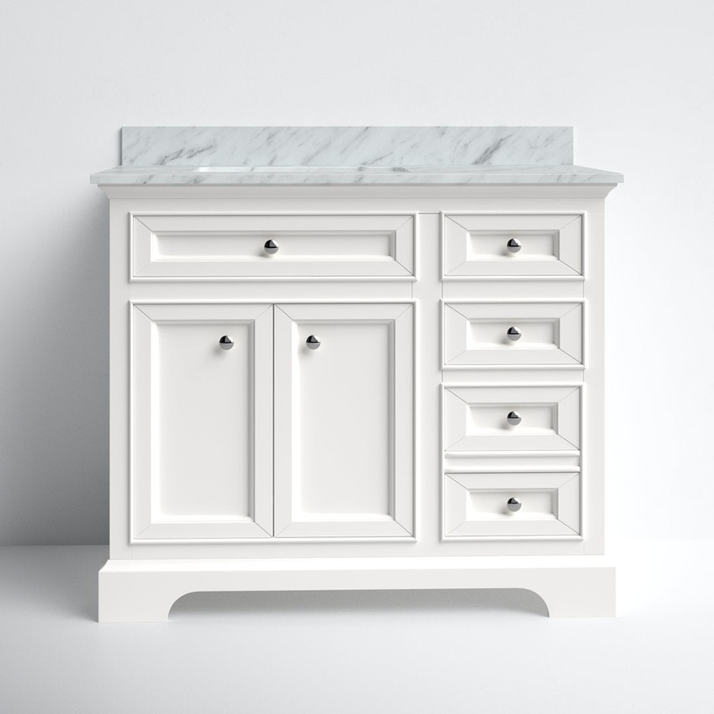 Amiri 37″ Single Bathroom Vanity Set Birch Lane Base Finish: White