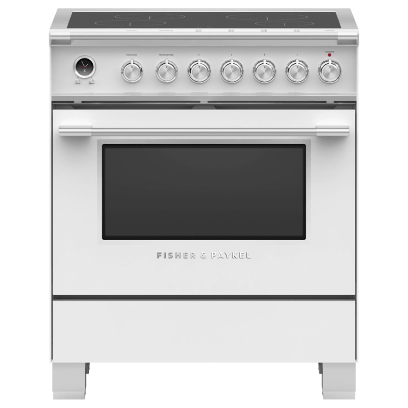 Fisher & Paykel OR30SCI6W1 Induction Range, 30″, 4 Zones, Self-Cleaning