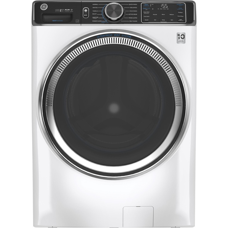 GE ENERGY STAR 5.0 cu. ft. Capacity Smart Front Load Steam Washer with SmartDispense UltraFresh Vent System with OdorBlock and Sanitize   Allergen