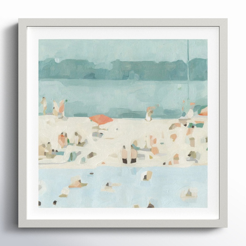 Sea Glass Sandbar II by Emma Scarvey – Picture Frame Painting Joss & Main Frame Color: Natural Size: 12″H x 12″W