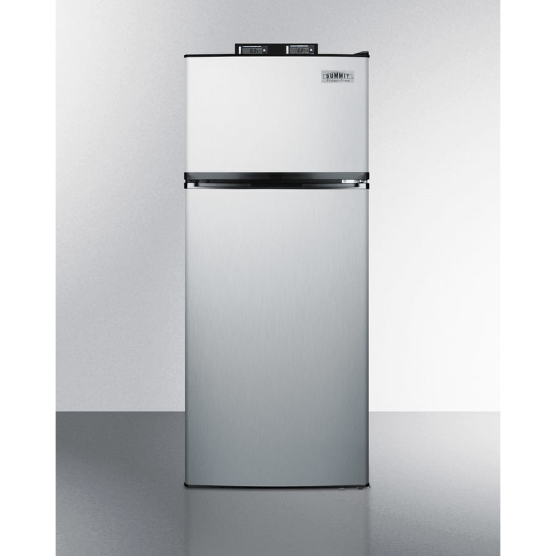 Summit BKRF1159SS Frost-Free Break Room Refrigerator-Freezer In Stainless Steel With Nist Calibrated Alarm/Thermometers