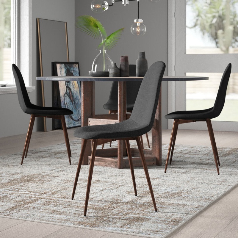Axia Side Chair (Set of 4) Wade Logan Upholstery Color: Charcoal