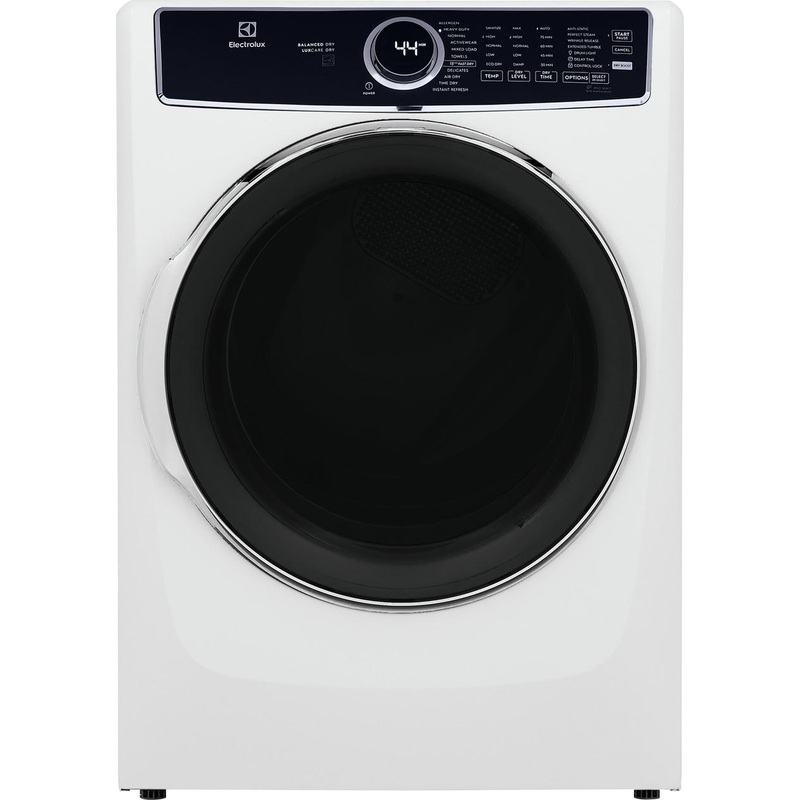 Electrolux ELFE7637AW Front Load Perfect Steam Electric Dryer with Balanced Dry and Instant Refresh – 8.0 Cu. Ft.