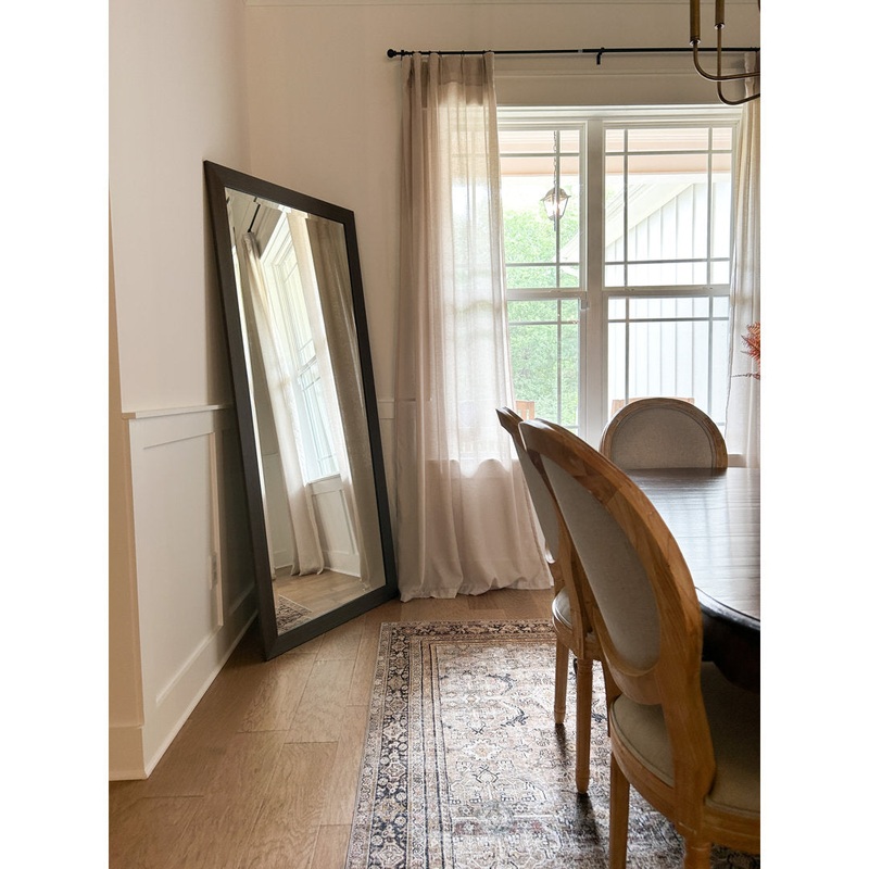 Shmuel Wood Framed with Safety Backing Ideal for Bathroom / Vanity Mirror Wade Logan Size: 32″ x 54″ Finish: Dovetail Gray
