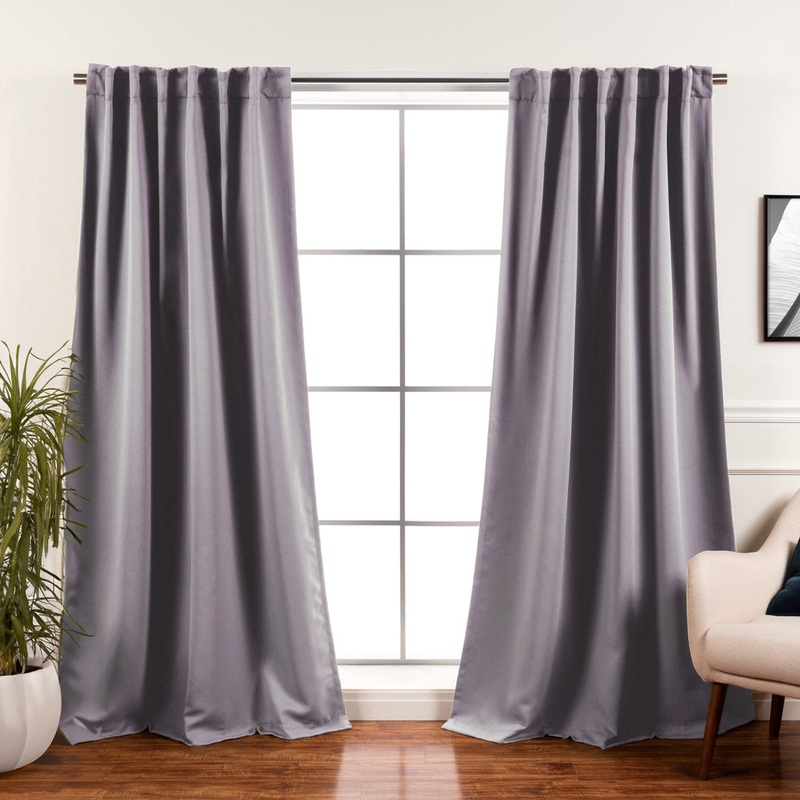 Bantam Solid Blackout Thermal Rod Pocket Curtain Panels (Set of 2) Ebern Designs Curtain Color: Dove Size per Panel: 52″ W x 108″ L
