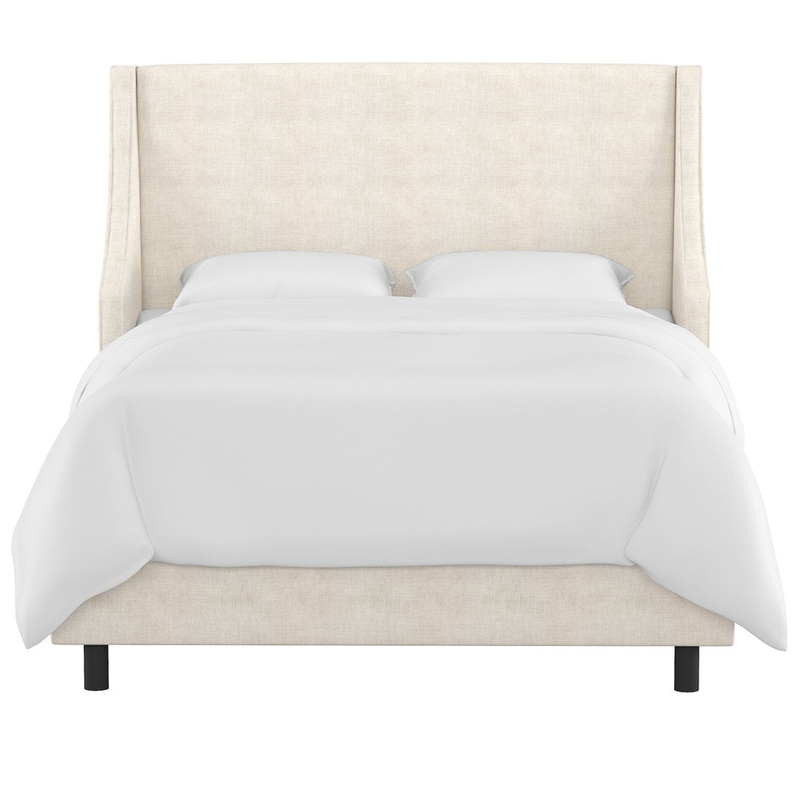 Bernadine Upholstered Low Profile Standard Bed Mercury Row Color: Classic Talc Linen Size: Full/Double