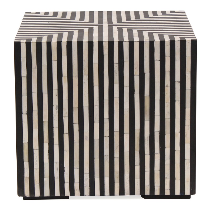 Ebony Swirl Side Table – Art Deco Inspired Design