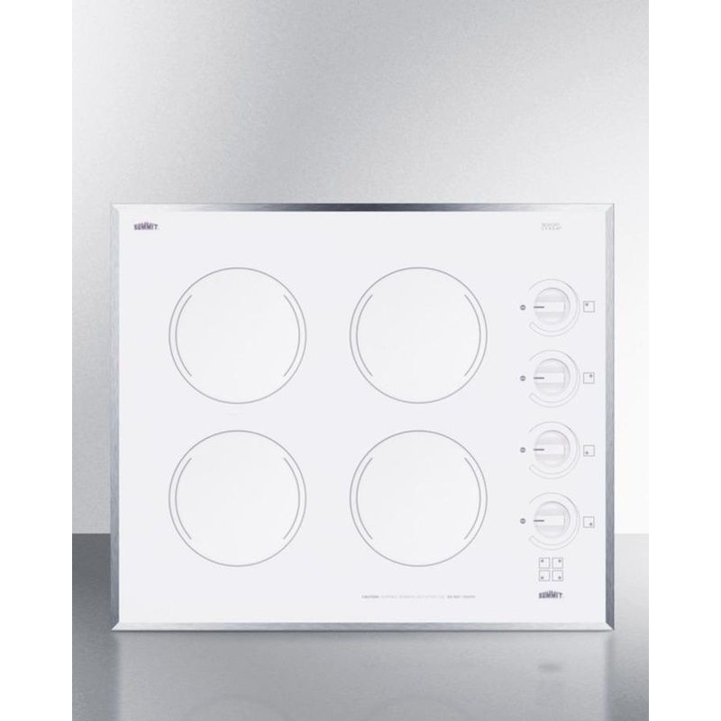 Summit CR424WH 24″ Wide 230v 4-burner Radiant Cooktop