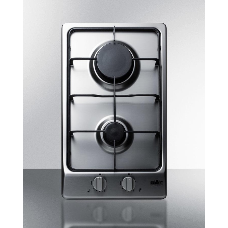 Summit GC22SS 12″ Wide 2-burner Gas Cooktop
