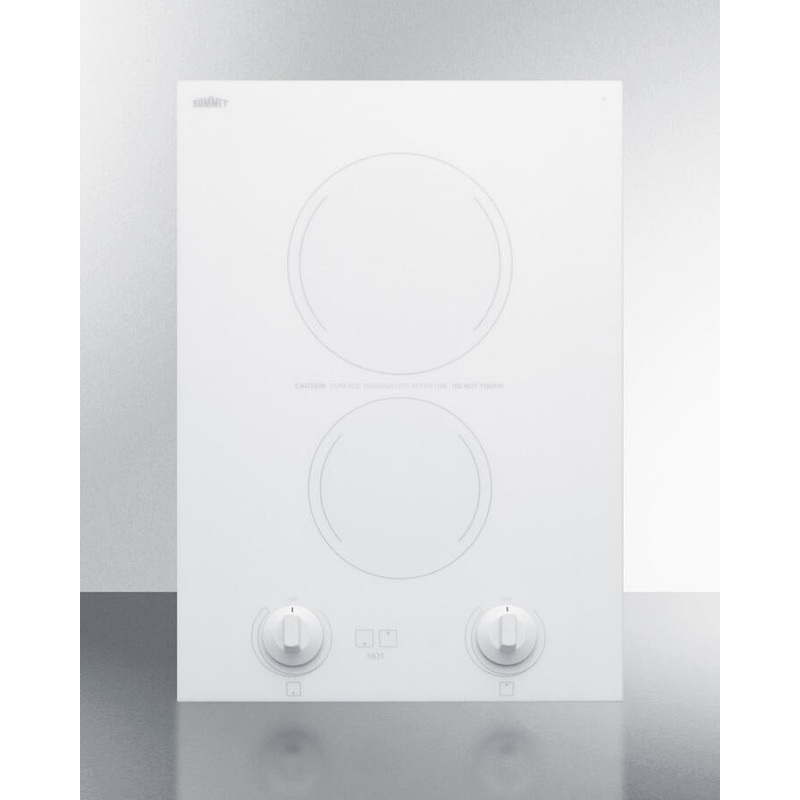 Summit CREK2W 15″ Wide 230V 2-Burner Radiant Cooktop