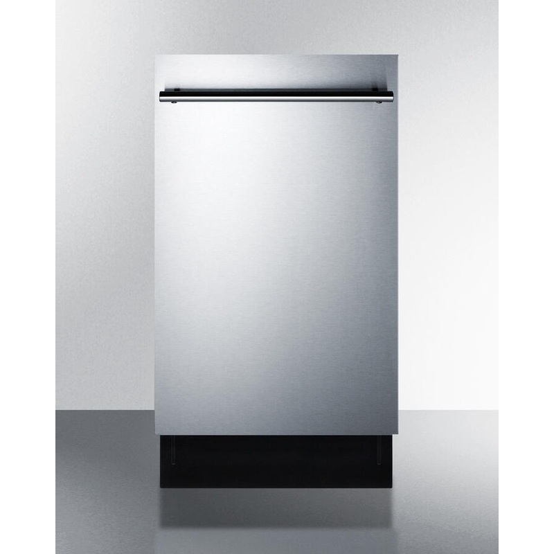 Summit DW18SS2 18″ Wide Energy Star Qualified Dishwasher With Stainless Steel Or Panel-Ready Door, Made In Europe