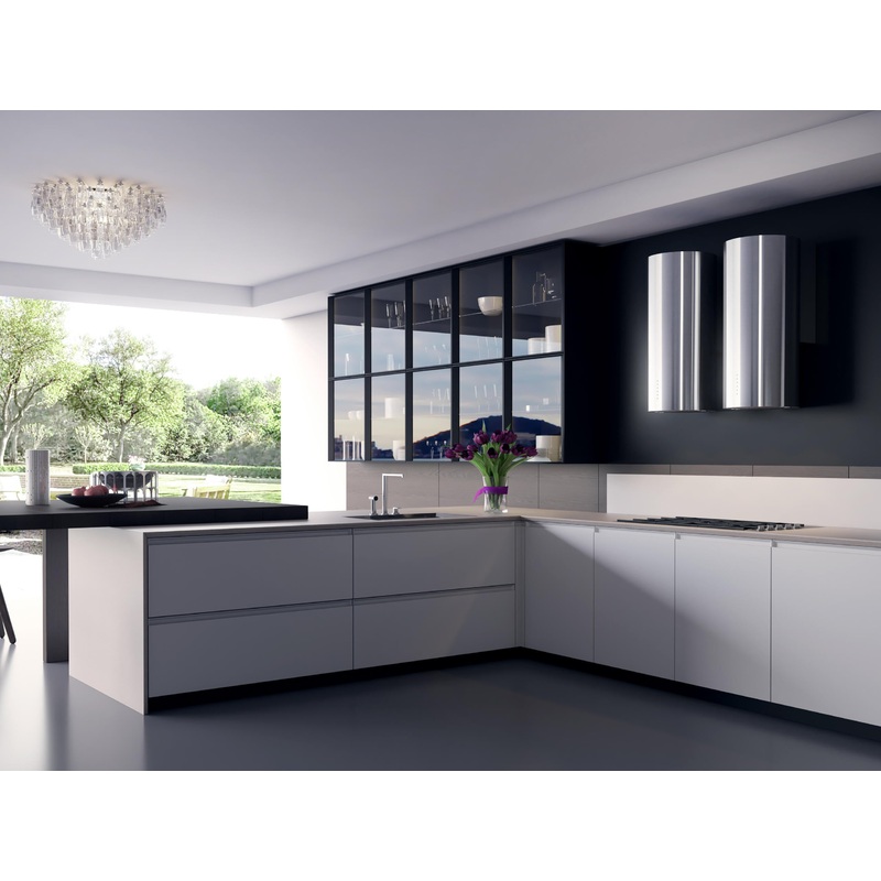 Xo Appliance XOCYL16BC 600/395 Cfm Designer Cylinder Wall Mount Black