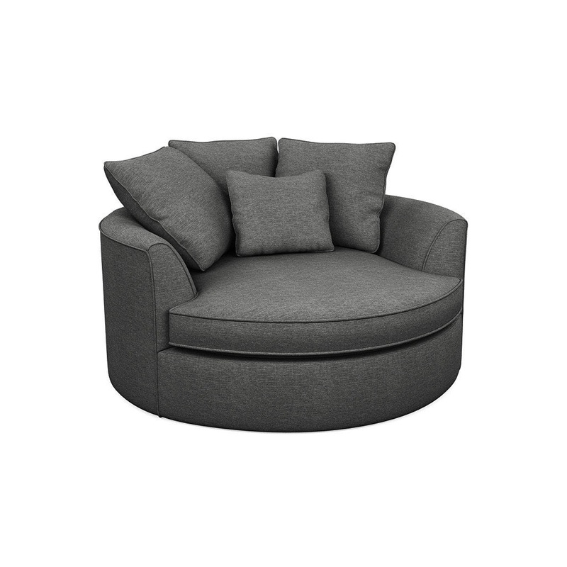 Ashonte Anjuan 61″ Wide Polyester Barrel Chair Wade Logan Fabric: Jango Charcoal