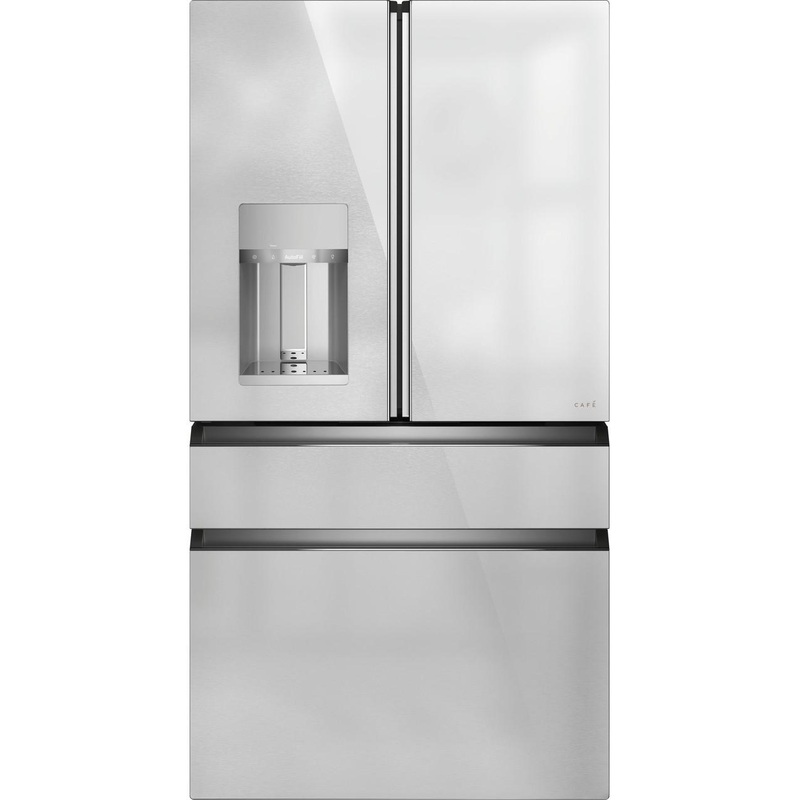 Cafe CXE22DM5PS5 Caf Energy Star 22.3 Cu. Ft. Smart Counter-Depth 4-Door French-Door Refrigerator In Platinum Glass