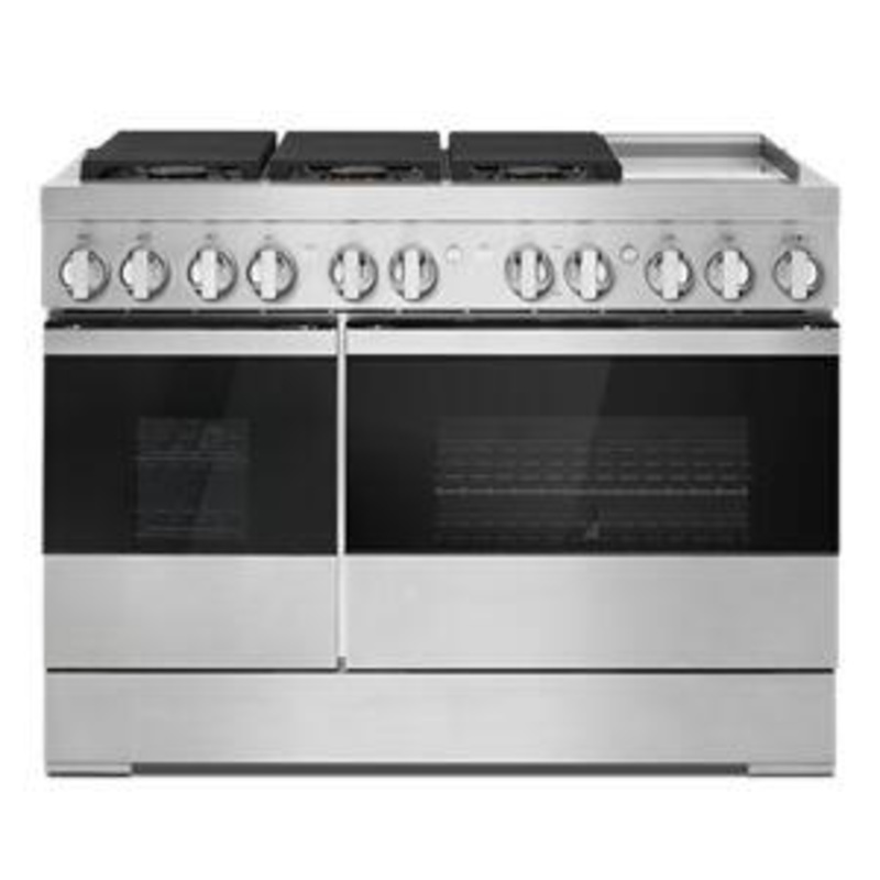 Jennair JDSP548HM Noir 48″ Dual-Fuel Professional-Style Range With Chrome-Infused Griddle And Steam Assist