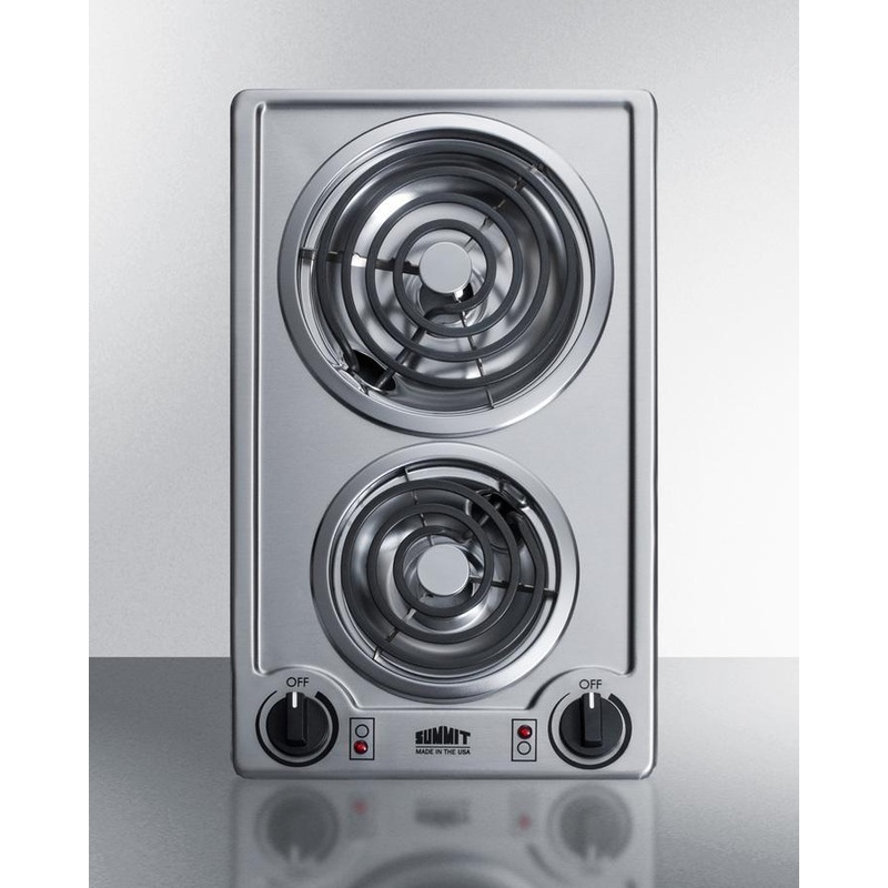 Summit CCE227SS 12″ Wide 230v 2-burner Coil Cooktop
