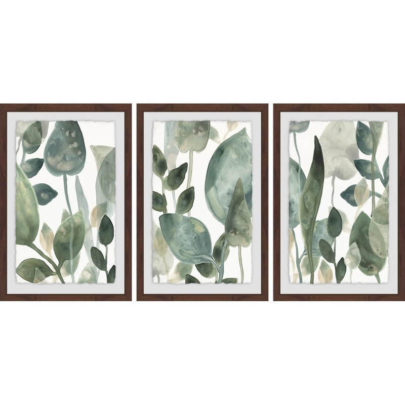 ‘The Leaves’ 3 Piece Framed Watercolor Painting Print Set Brayden Studio Size: 24″ H x 16″ W x 1.5″ L